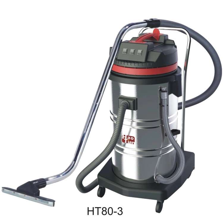 80L Three Motors Stainless Steel Industrial Wet and Dry Vacuum Cleaner